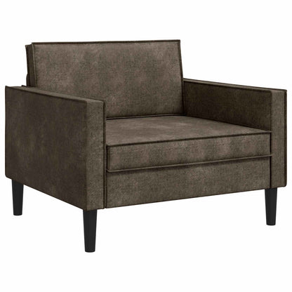 XL Armchair Dark Grey Faux Suede Leather