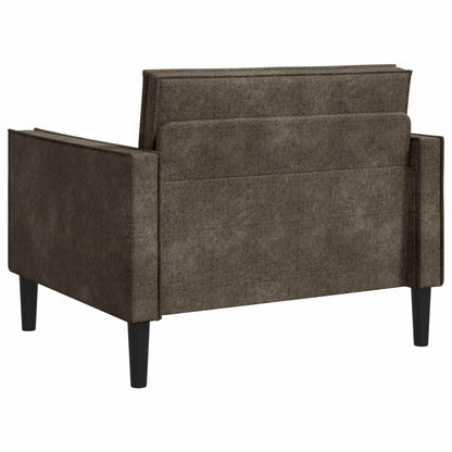 XL Armchair Dark Grey Faux Suede Leather
