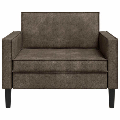 XL Armchair Dark Grey Faux Suede Leather