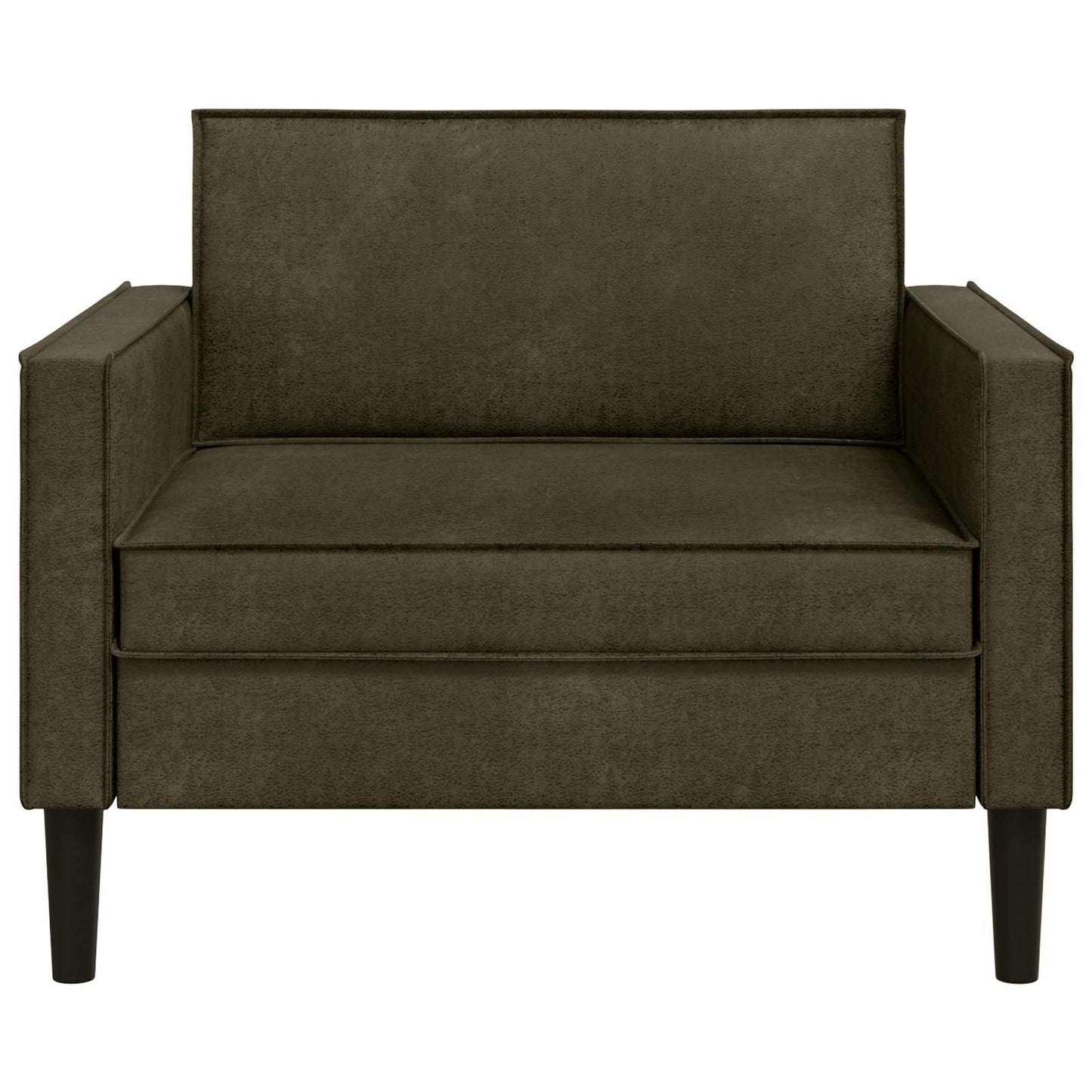 XL Armchair Army Green Faux Suede Leather