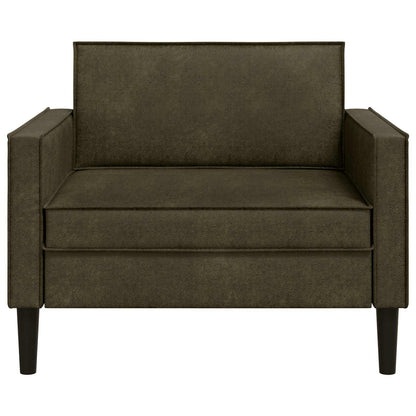 XL Armchair Army Green Faux Suede Leather