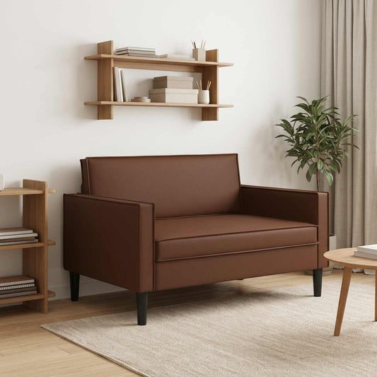 XXL Armchair Brown Faux Leather