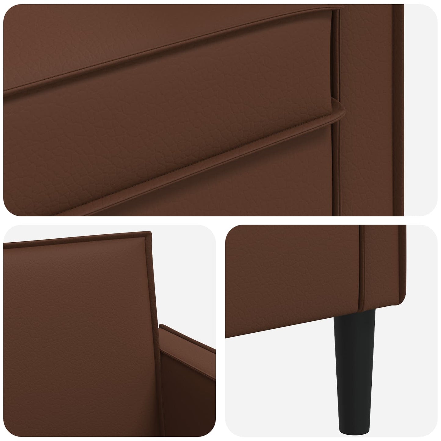 XXL Armchair Brown Faux Leather