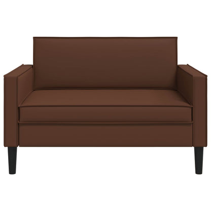 XXL Armchair Brown Faux Leather
