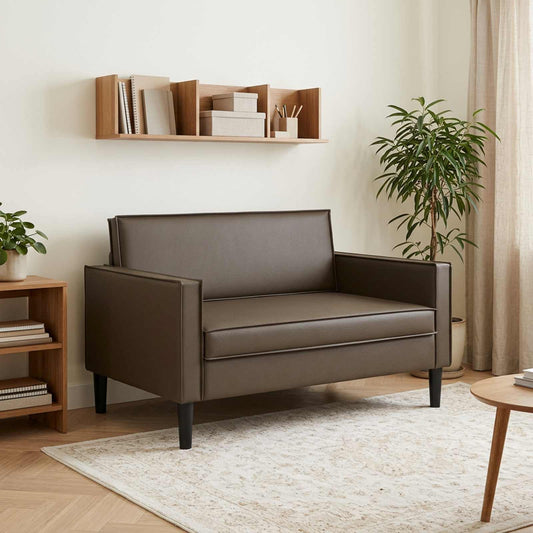 XXL Armchair Brown Faux Leather