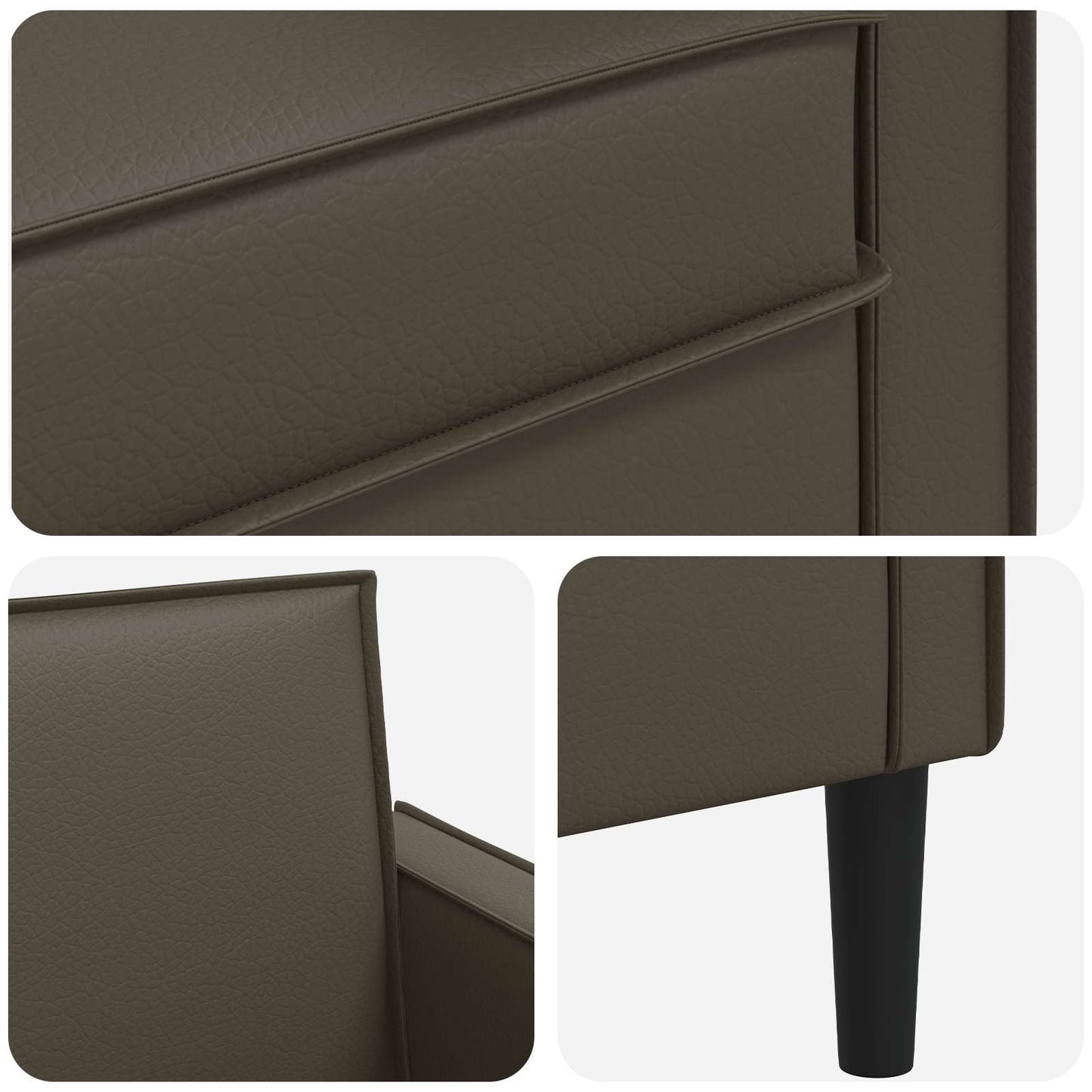 XXL Armchair Brown Faux Leather