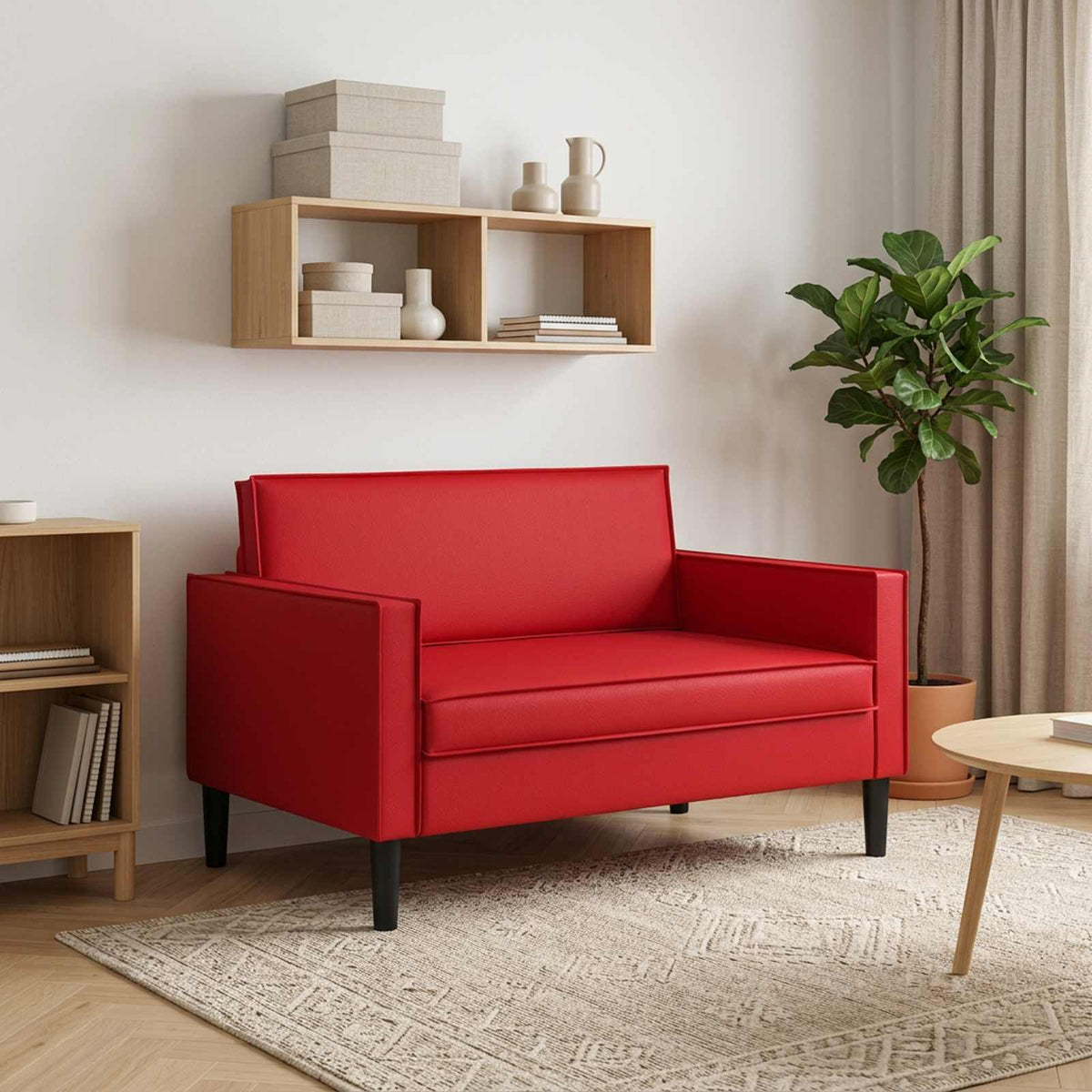 XXL Armchair Red Faux Leather