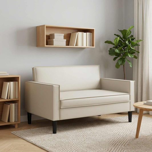 XXL Armchair White Faux Leather
