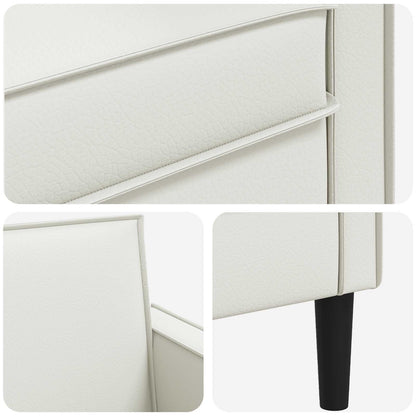 XXL Armchair White Faux Leather