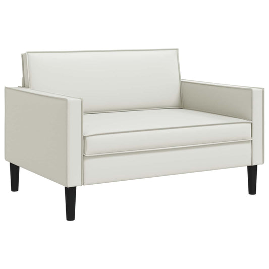 XXL Armchair White Faux Leather