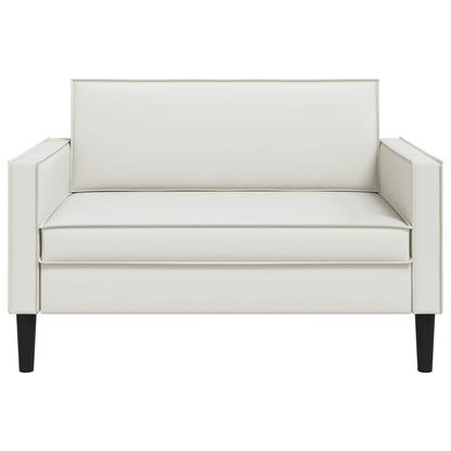 XXL Armchair White Faux Leather