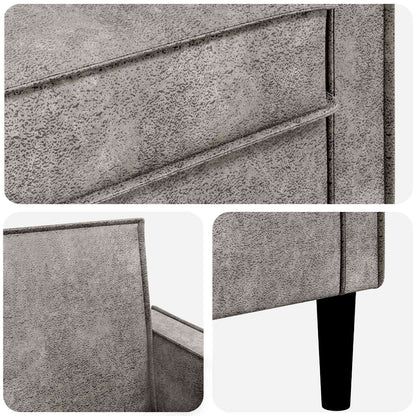 XXL Armchair Light Grey Faux Suede Leather