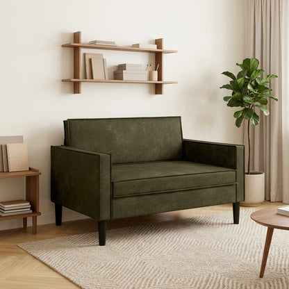 XXL Armchair Army Green Faux Suede Leather