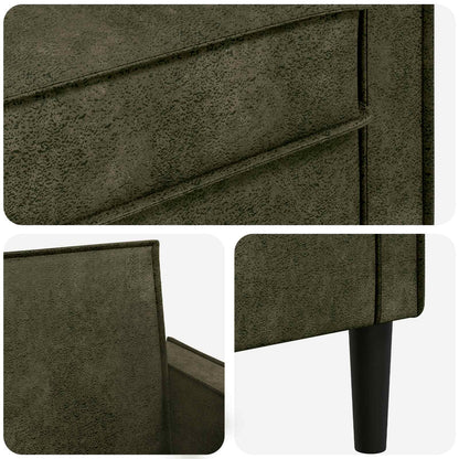 XXL Armchair Army Green Faux Suede Leather