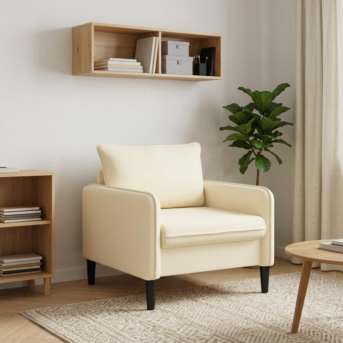 XL Armchair Cream Velvet