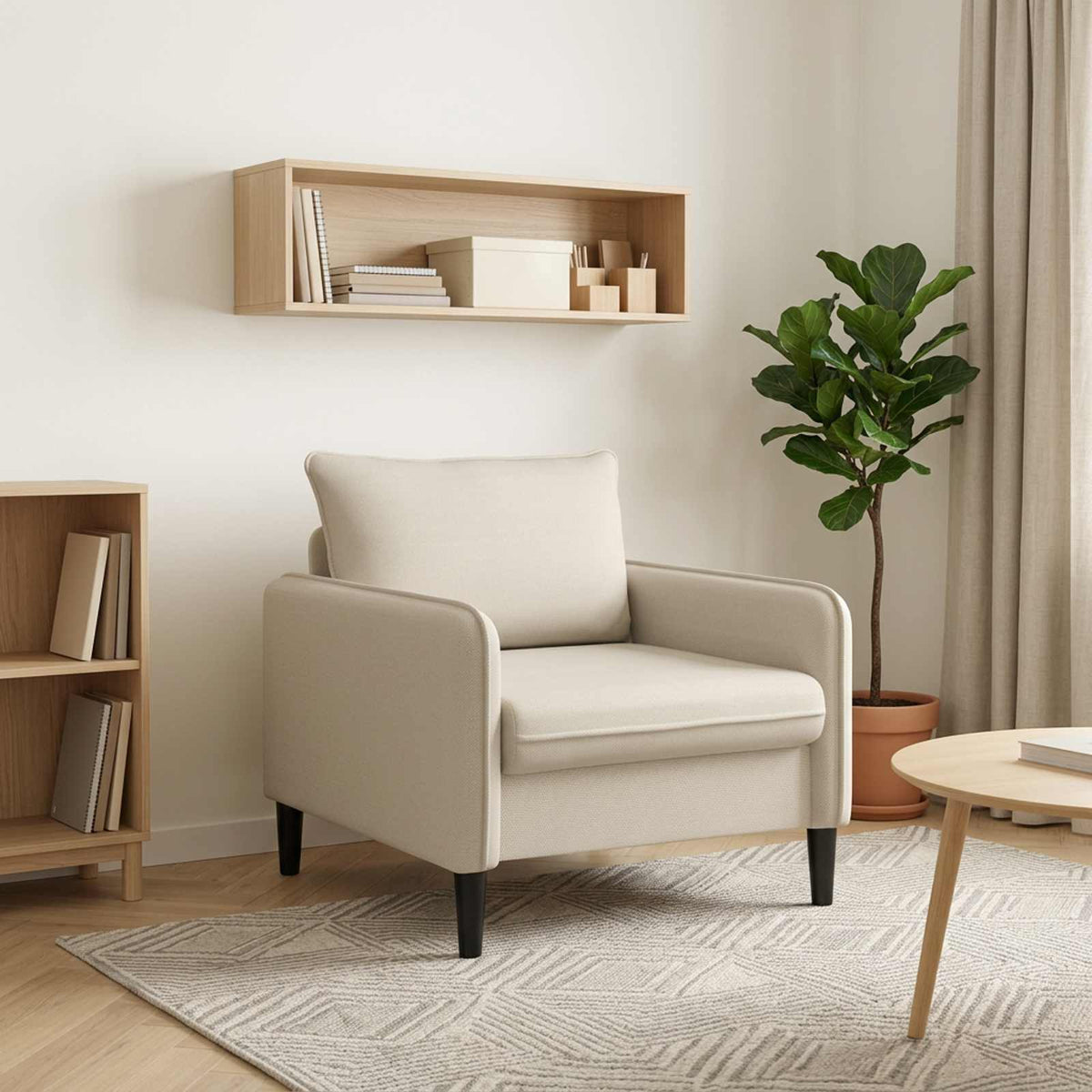 XL Armchair Oatmeal Velvet