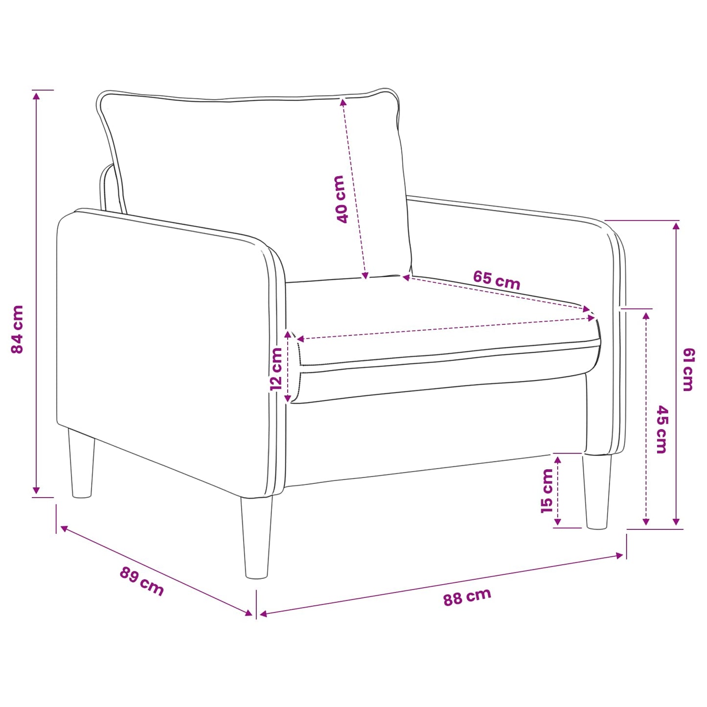 XL Armchair Oatmeal Velvet