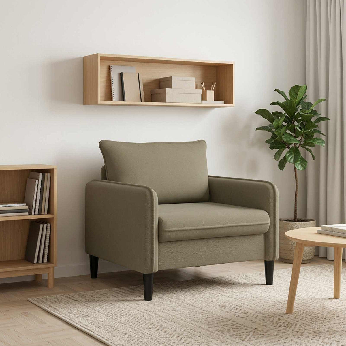 XL Armchair Khaki Velvet