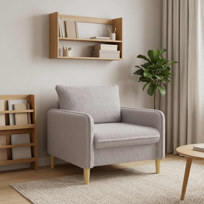 XL Armchair Light Grey Bouclé