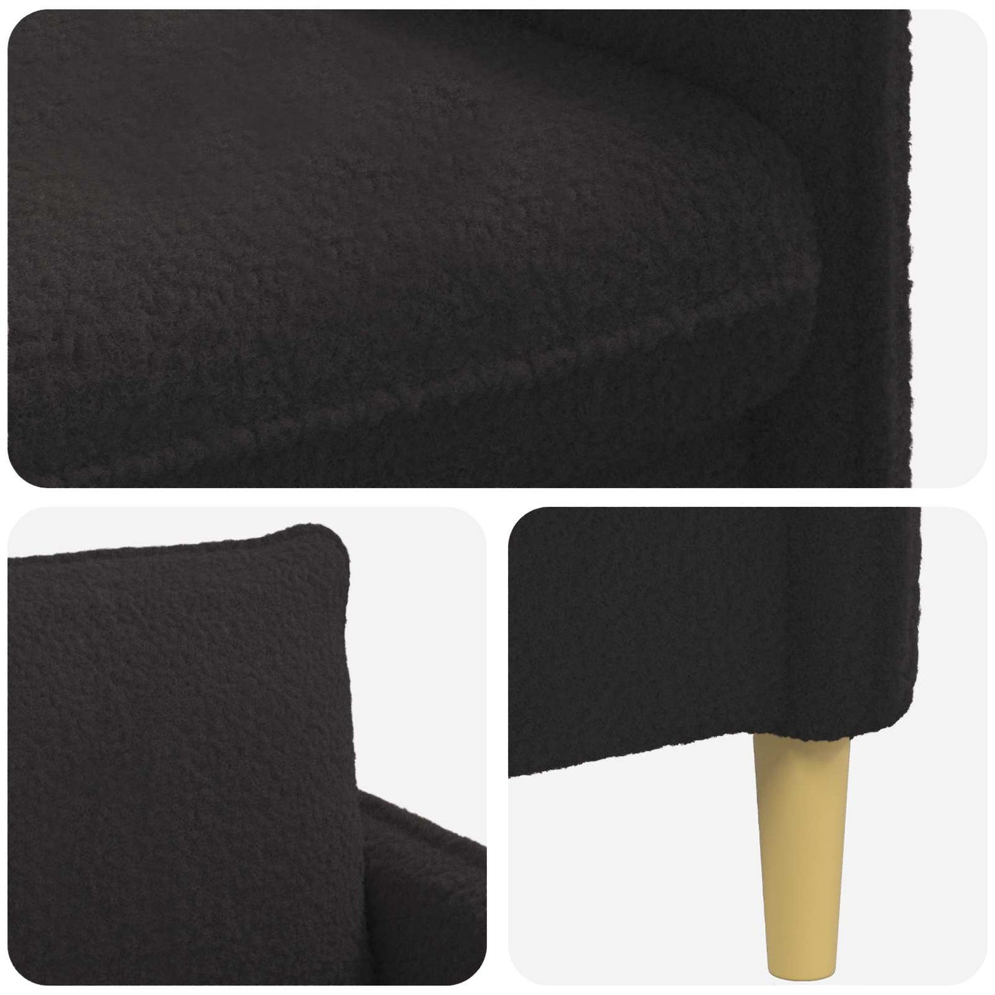 XL Armchair Black Bouclé