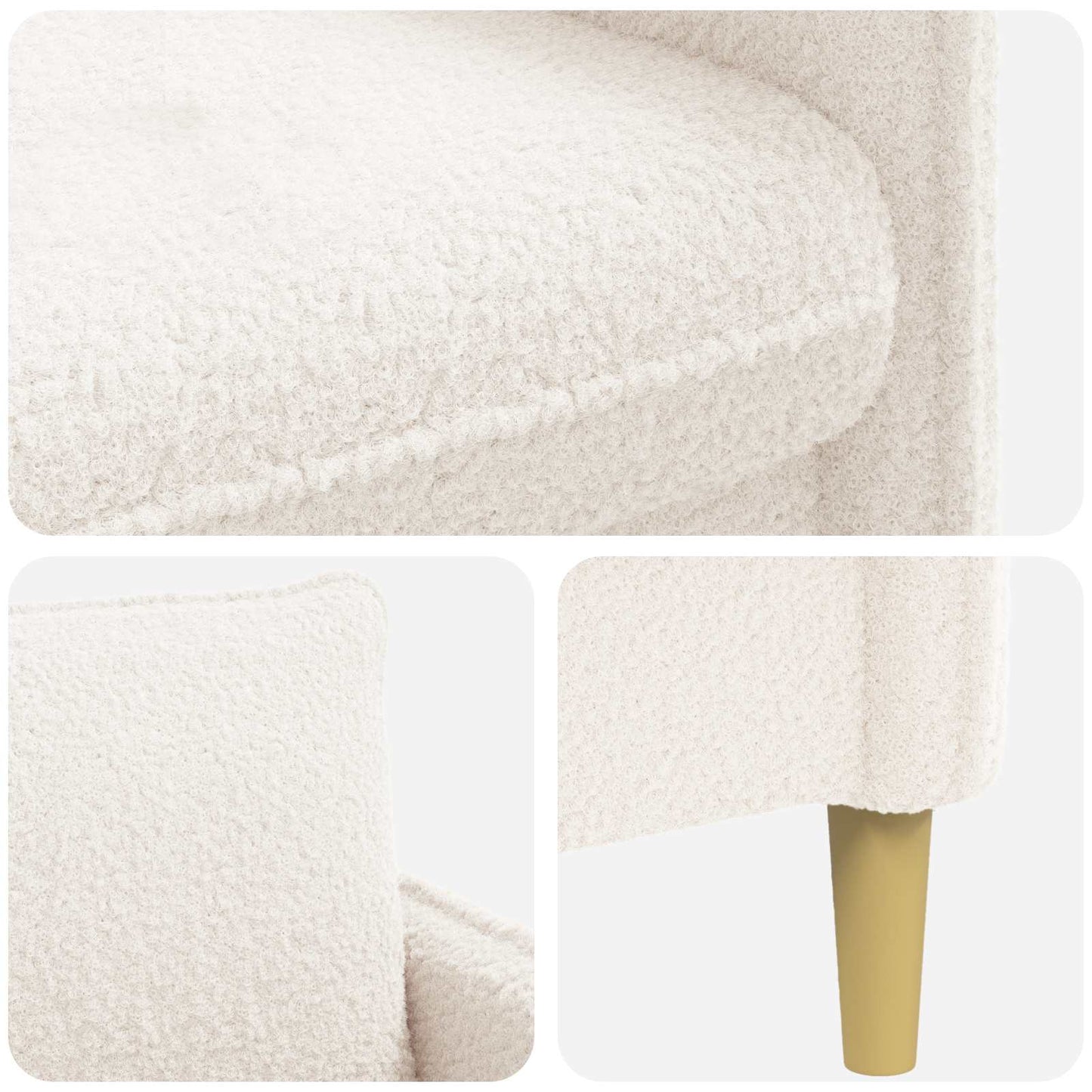 XXL Armchair Cream Bouclé