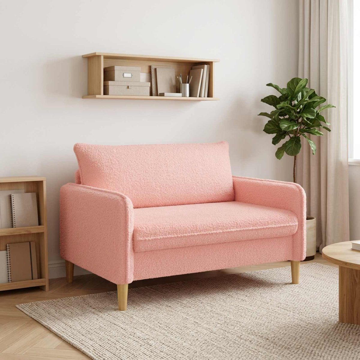 XXL Armchair Pink Bouclé