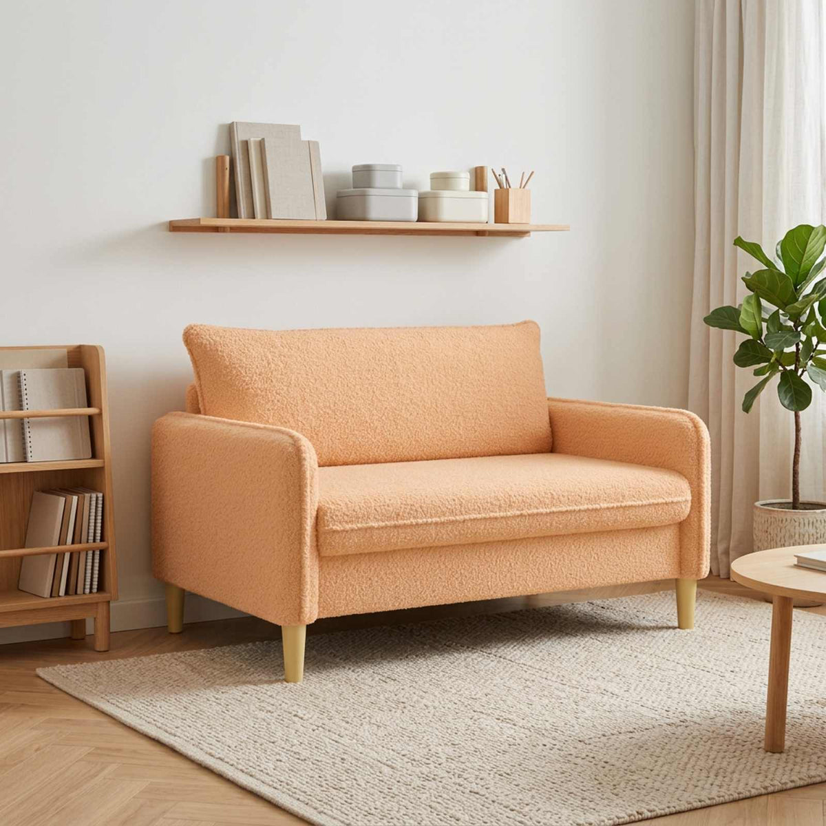 XXL Armchair Beige Bouclé