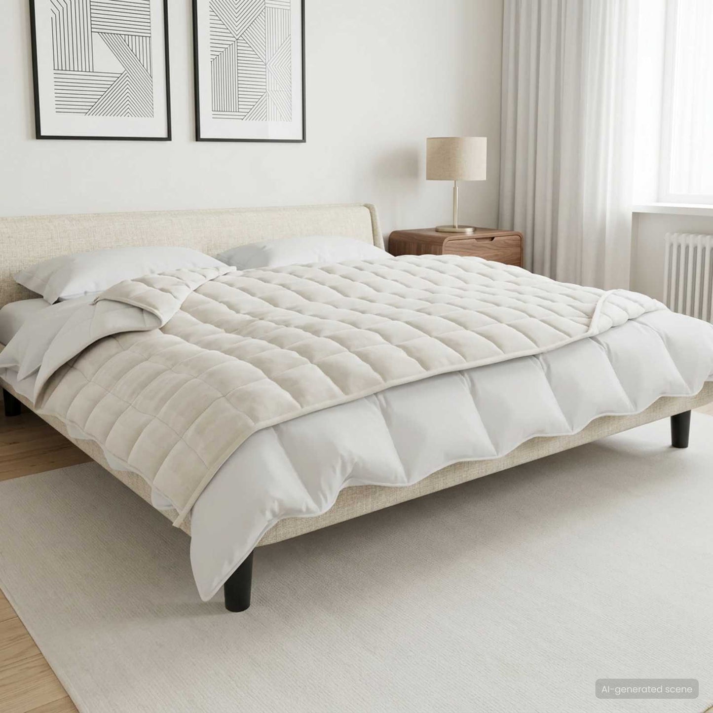 Weighted Blanket White 120 x 180 cm 5 kg 100% Cotton 205T