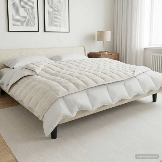 Weighted Blanket White 150 x 200 cm 11 kg 100% Cotton 205T