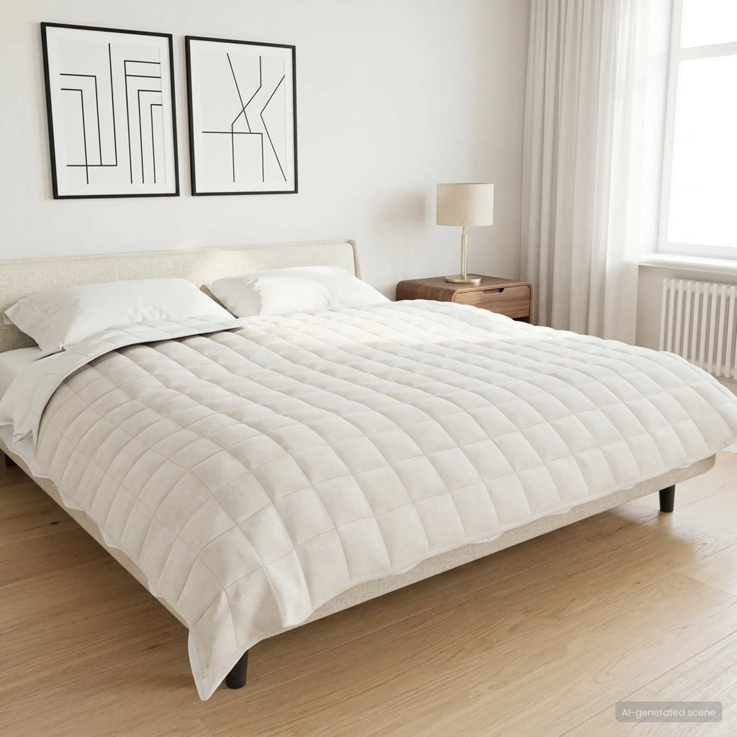 Weighted Blanket White 200 x 225 cm 13 kg 100% Cotton 205T