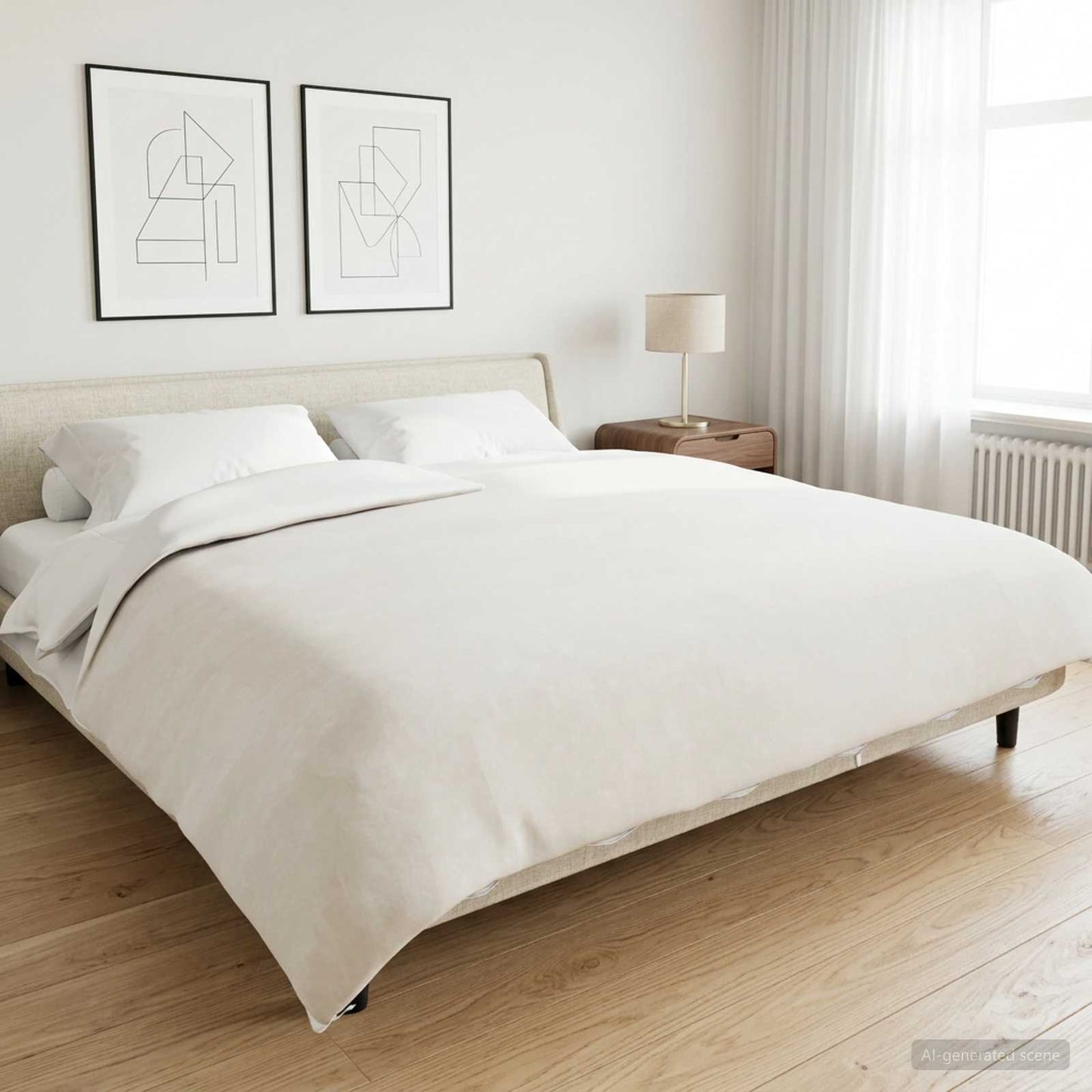 Weighted Blanket White 200 x 200 cm 13 kg 100% Cotton 205T