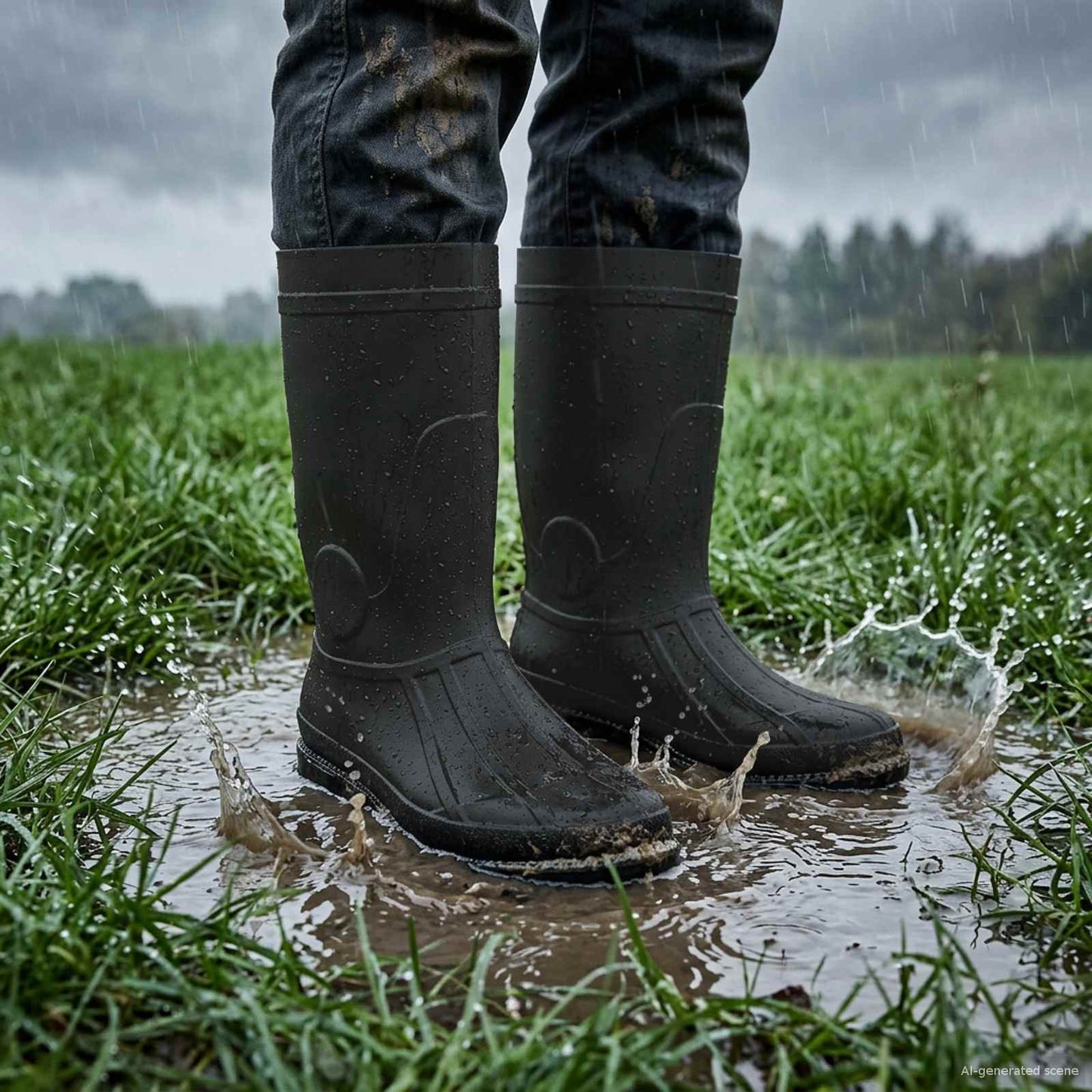 Rain Boots PVC Size 38 Black