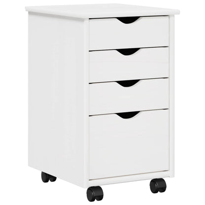 Desk Cabinet Set 2 pcs White Solid Pine Wood