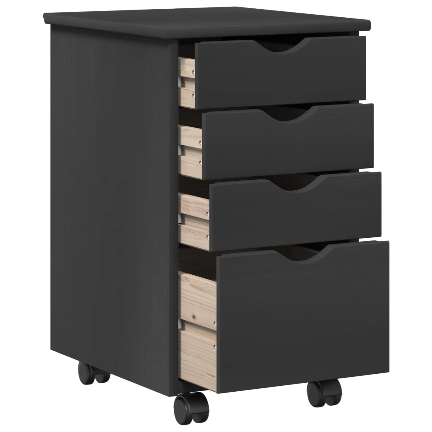 Desk Cabinet Set 2 pcs Grey Solid Pine Wood