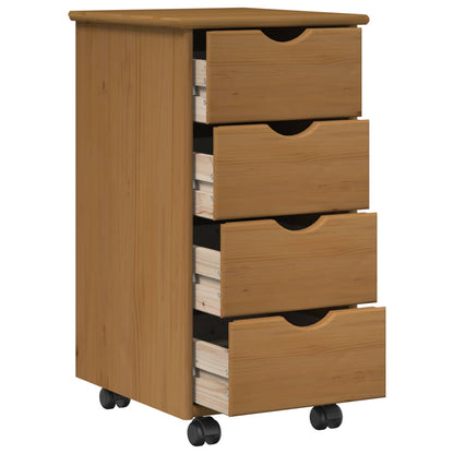 Desk Cabinet Set 2 pcs Honey Brown Solid Pine Wood