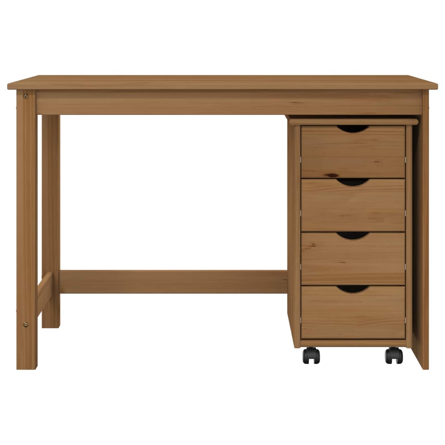 Desk Cabinet Set 2 pcs Honey Brown Solid Pine Wood