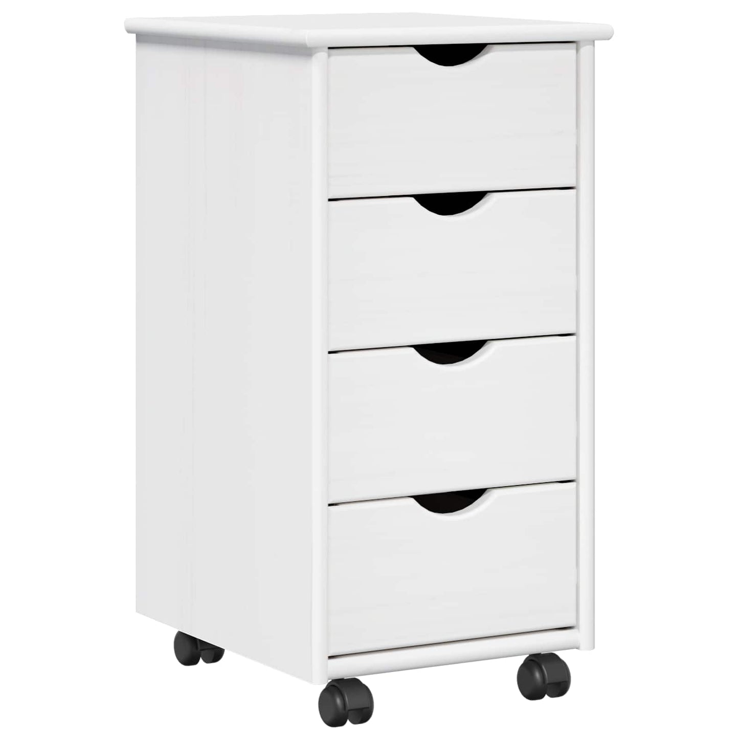 Desk Cabinet Set 2 pcs White Solid Pine Wood