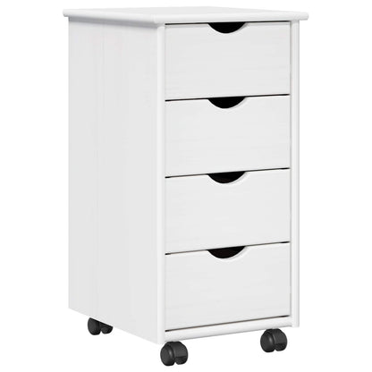 Desk Cabinet Set 2 pcs White Solid Pine Wood