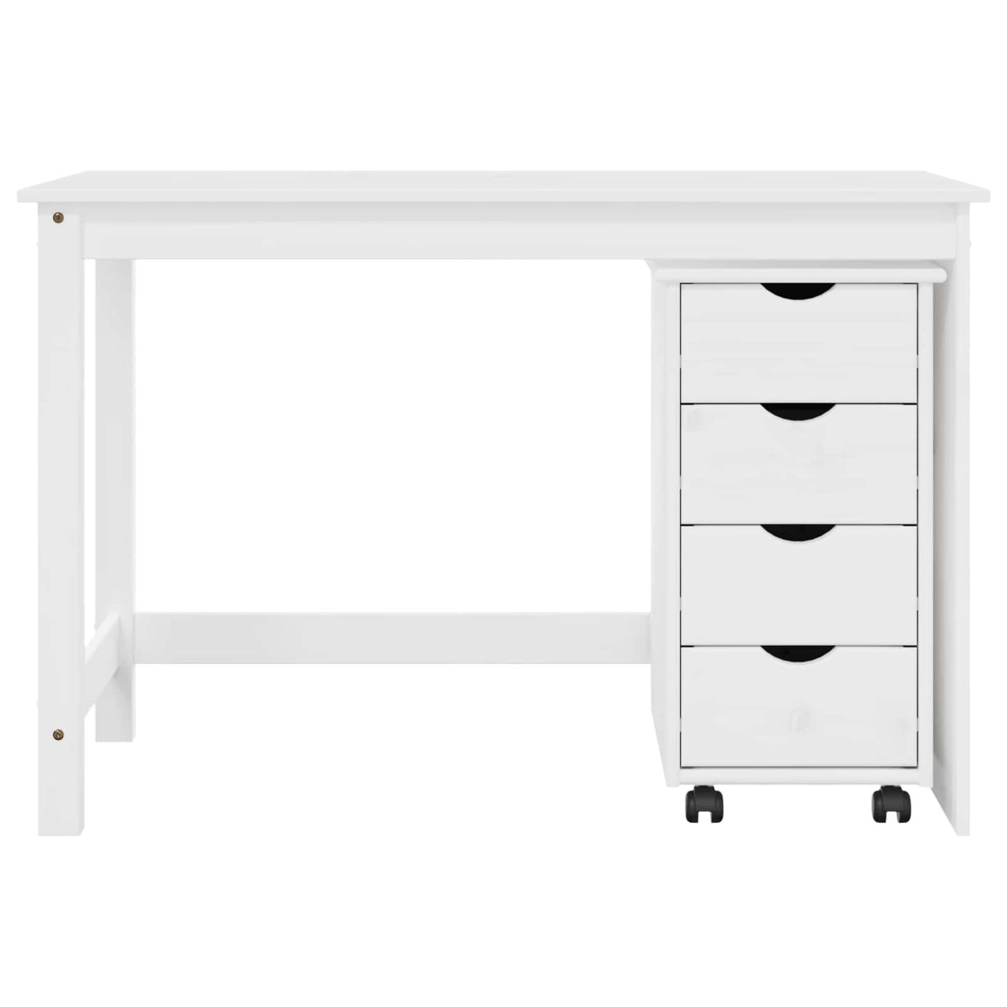 Desk Cabinet Set 2 pcs White Solid Pine Wood