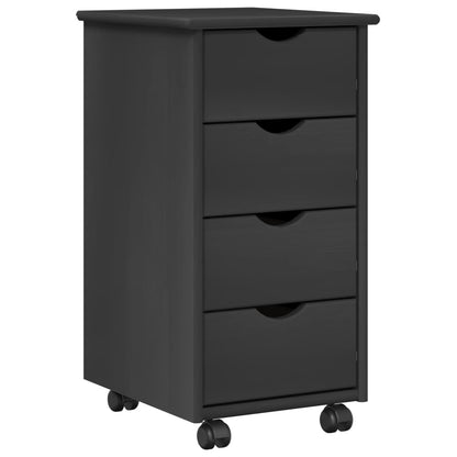 Desk Cabinet Set 2 pcs Grey Solid Pine Wood
