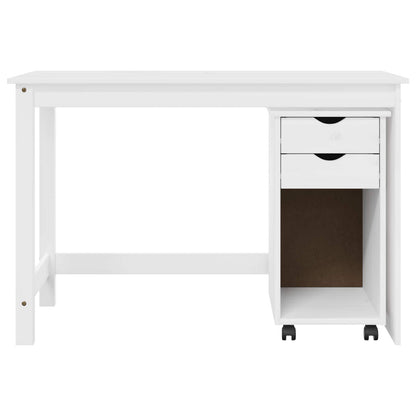 Desk Cabinet Set 2 pcs White Solid Pine Wood