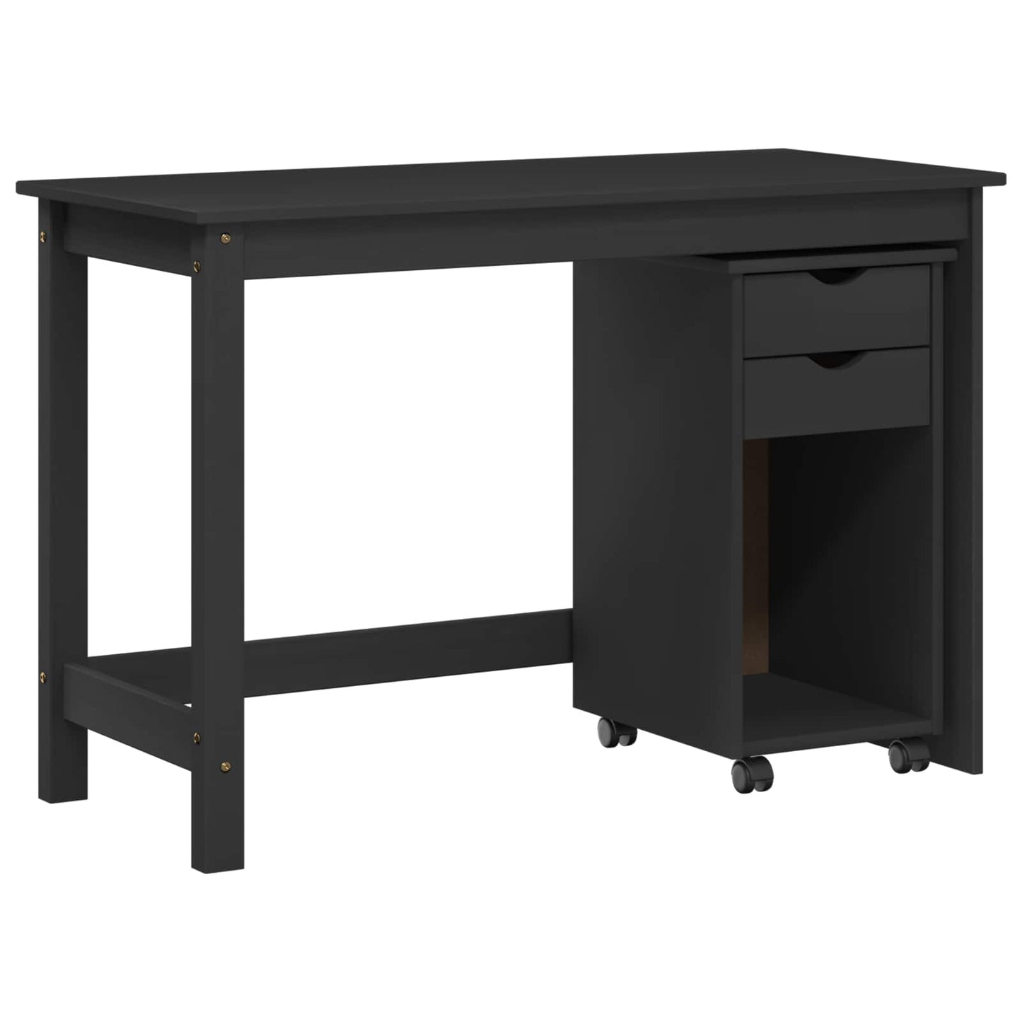 Desk Cabinet Set 2 pcs Grey Solid Pine Wood