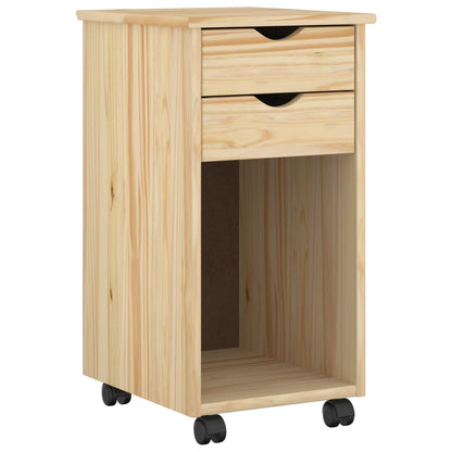 Desk Cabinet Set 2 pcs Brown Solid Pine Wood