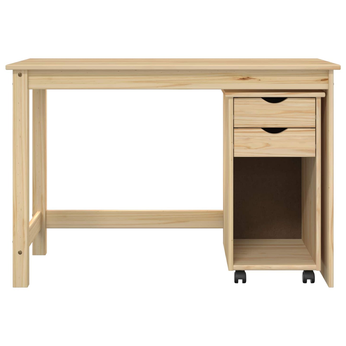 Desk Cabinet Set 2 pcs Brown Solid Pine Wood