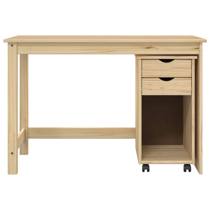 Desk Cabinet Set 2 pcs Brown Solid Pine Wood