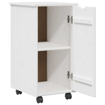Desk Cabinet Set 2 pcs White Solid Pine Wood