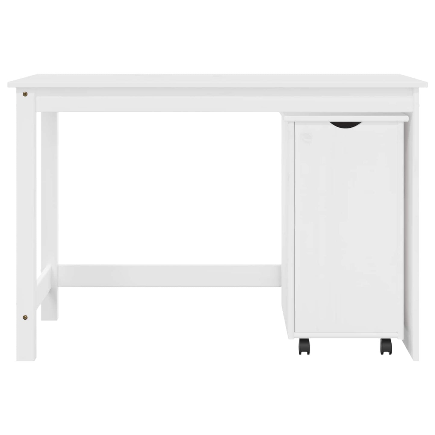 Desk Cabinet Set 2 pcs White Solid Pine Wood