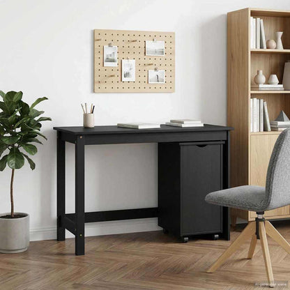 Desk Cabinet Set 2 pcs Grey Solid Pine Wood