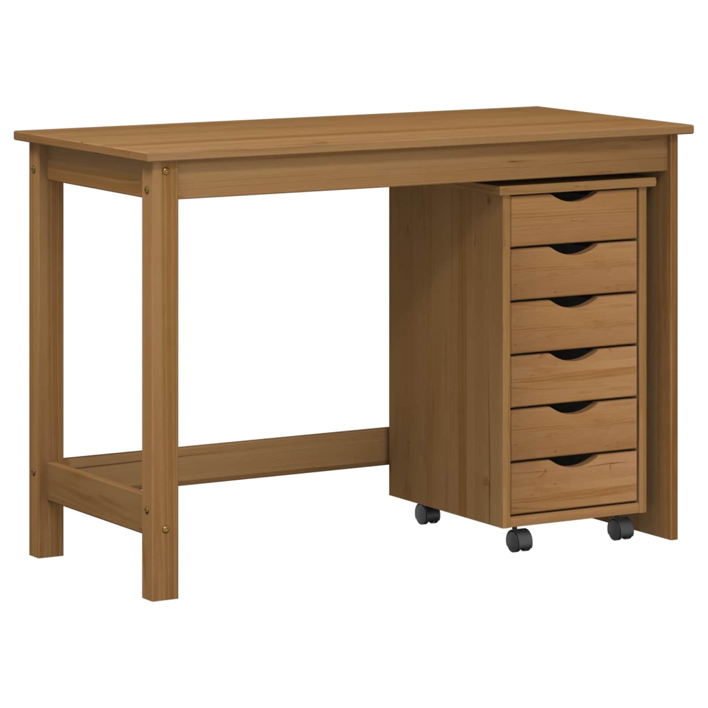 Desk and Rolling Cabinet Set MOSS 2 pcs Honey Brown
