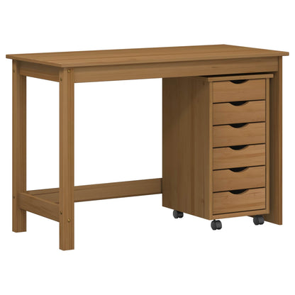 Desk and Rolling Cabinet Set MOSS 2 pcs Honey Brown